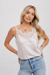 SILKY LACE TRIM CAMISOLE