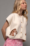 WESTERN CROPPED CREW CARDIGAN