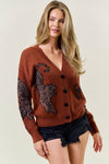 TIGER PRINTED SWEATER CARDIGAN