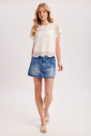 FLUTTER SLEEVE LACE TOP