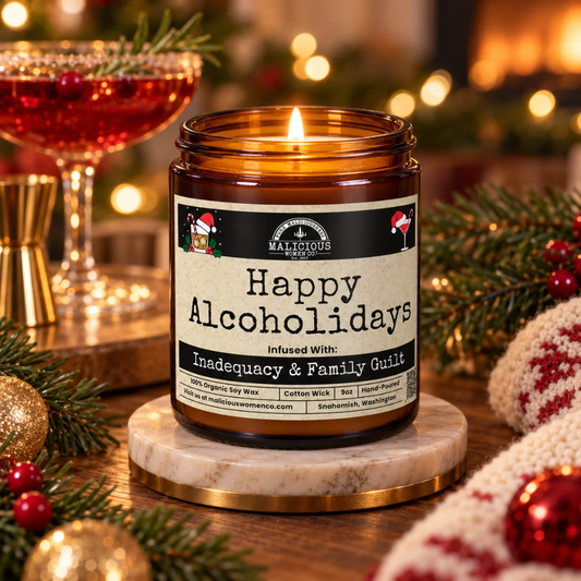 HAPPY ALCOHOLIDAYS CANDLE