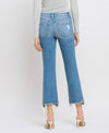MID RISE FRAYED HEM ANKLE JEANS