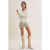 LACE TRIM BRUSHED SWEATER