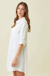 ROLLABLE TEXTURE SHIRT DRESS