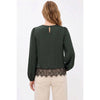 LACE TRIM FALL BLOUSE