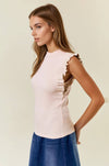 MOCK NECK RUFFLE TANK TOP