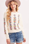 VINTAGE FLORAL KNIT SWEATER