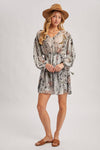 BUBBLE SLEEVED  MINI DRESS