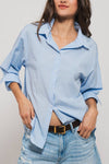 STRIPED TWILL BUTTON SHIRT
