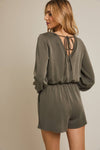 ROUND NECK BACK TIE ROMPER