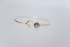 GEMSTONE SUN AND MOON OPEN BRASS BANGLE BRACELET