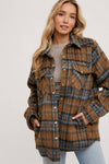 BRUSHED FLANNEL PLAID SHACKET