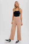 LATTE KNITTED WIDE LEG PANTS