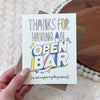 OPEN BAR WEDDING CARD