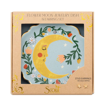 FLOWER MOON DISH & STUD SET