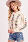 VINTAGE FLORAL KNIT SWEATER