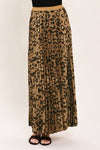 LEOPARD PLEATED SKIRT