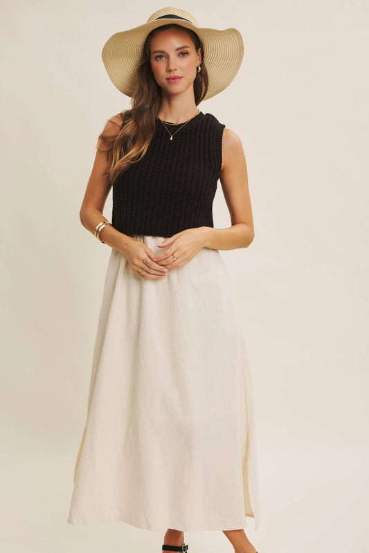 SWEATER MIDI DRESS TIE BACK