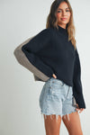TWO TONED TURTLENECK SWEATER