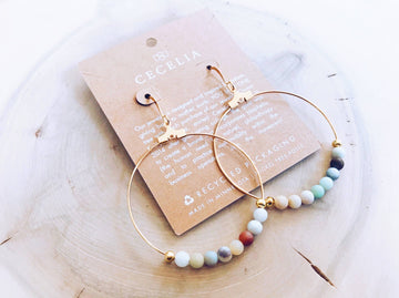 GEMSTONE HOOP EARRINGS