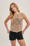 SHEER CROCHET VEST TOP