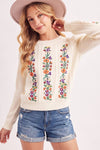 VINTAGE FLORAL KNIT SWEATER
