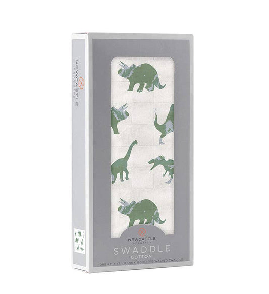 GREEN DINOSAURS SWADDLE