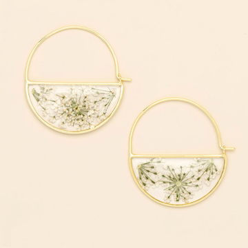 PRESSED FLOWER HOOP EARRINGS