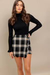 WOVEN PLAID SKORT