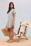 STRIPE CHAMBRAY MINI DRESS