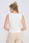 POINTELLE KNIT BUTTON UP