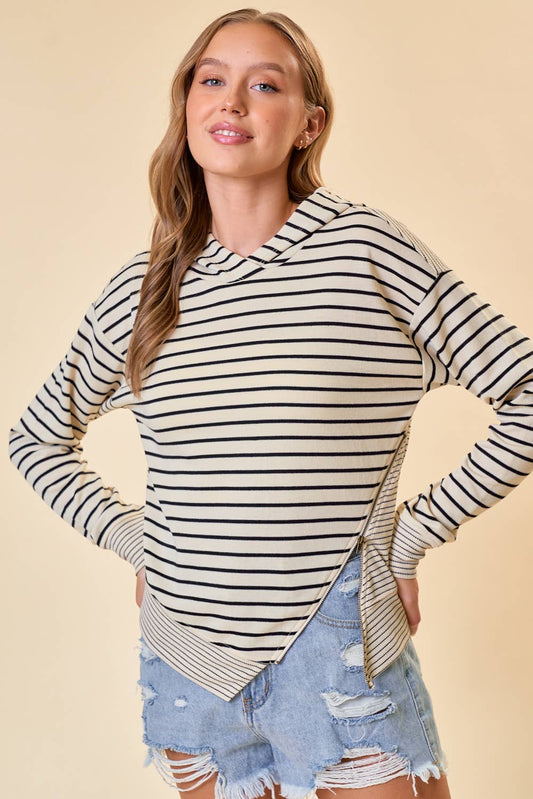 ASYMMETRICAL FLEECE HOODIE