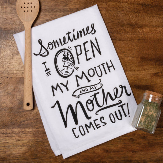 MOTHER COMES OUT KITCHEN TOWEL