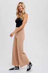 LATTE KNITTED WIDE LEG PANTS