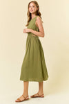 CUT-OUT WAIST MIDI DRESS