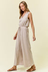 V-NECK WIDE LEG JUMPSUIT