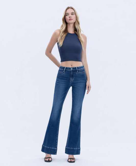 WELT POCKETED FLARE JEANS