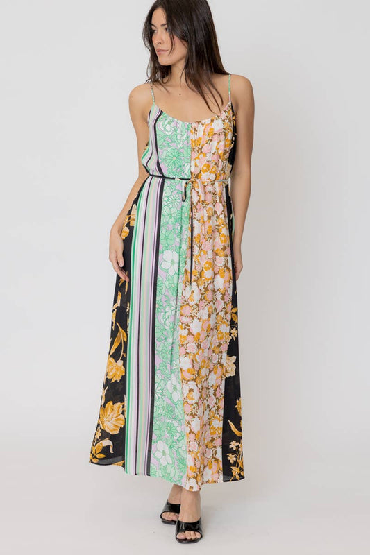 MULTI PRINT CAMI MAXI DRESS