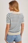 STRIPED CONTRAST KNIT POLO