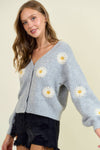 FLORAL BUTTON DOWN SWEATER
