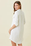 ROLLABLE TEXTURE SHIRT DRESS