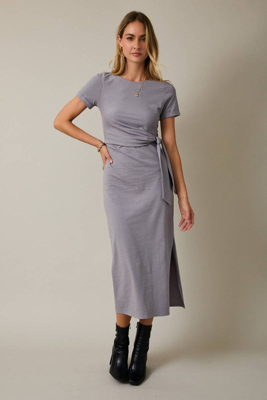 TIE SLIT MAXI DRESS