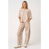 FLORAL PRINT BARREL JEANS