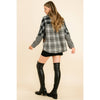 PLAID BUTTON UP JACKET