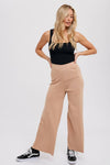 LATTE KNITTED WIDE LEG PANTS