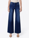 DARK WASH KNIT WIDE JEANS