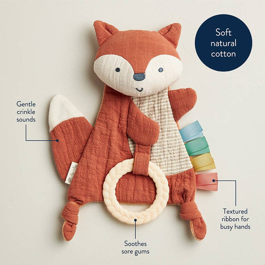 FOX CRINKLE TOY WITH TEETHER