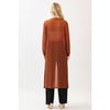 TEXTURED SLIT MAXI CARDIGAN
