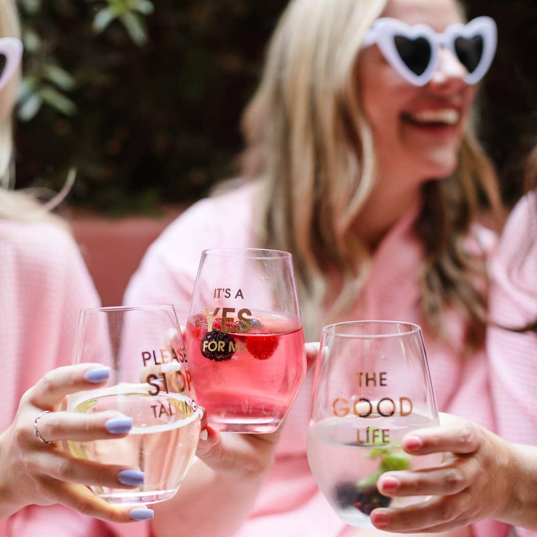 IT'S A YES WINE Stemless Wine Glass - Thumbnail 3