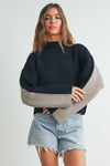 TWO TONED TURTLENECK SWEATER